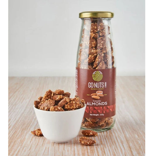 Caramel Almonds 225gm Go Nuts