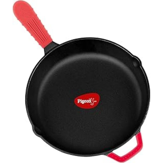 Cast Iron Frying Pan, 22 cm _ Naturally Nonstick _ Pre-Seasoned with 100% Vegetable Oil Pigeon