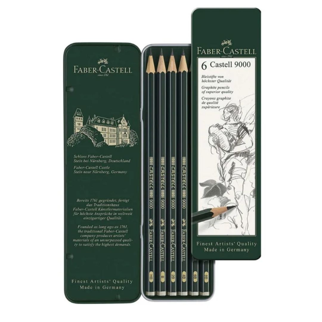 Castell 9000 Pencil Set - Pack of 6 Faber Castell