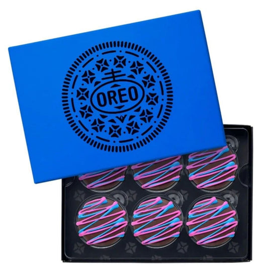 Celebrations Blue & Pink Drizzled Brown Fudge Covered Cookies Oreo