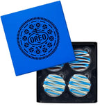 Celebrations Blue & White Drizzled Fudge Covered Cookies Oreo