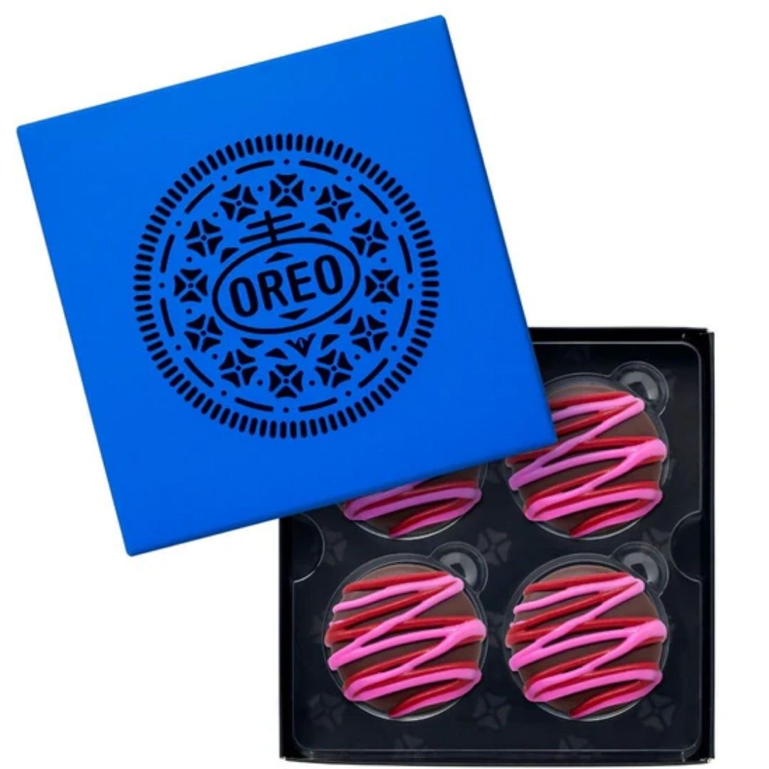 Celebrations Red & Pink Drizzled Brown Fudge Covered Cookies Oreo