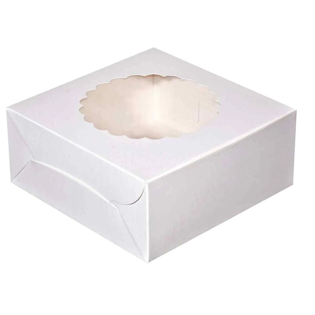 Cheese Cake Box 500g (7_ x 7_ x 3_) White Window Box