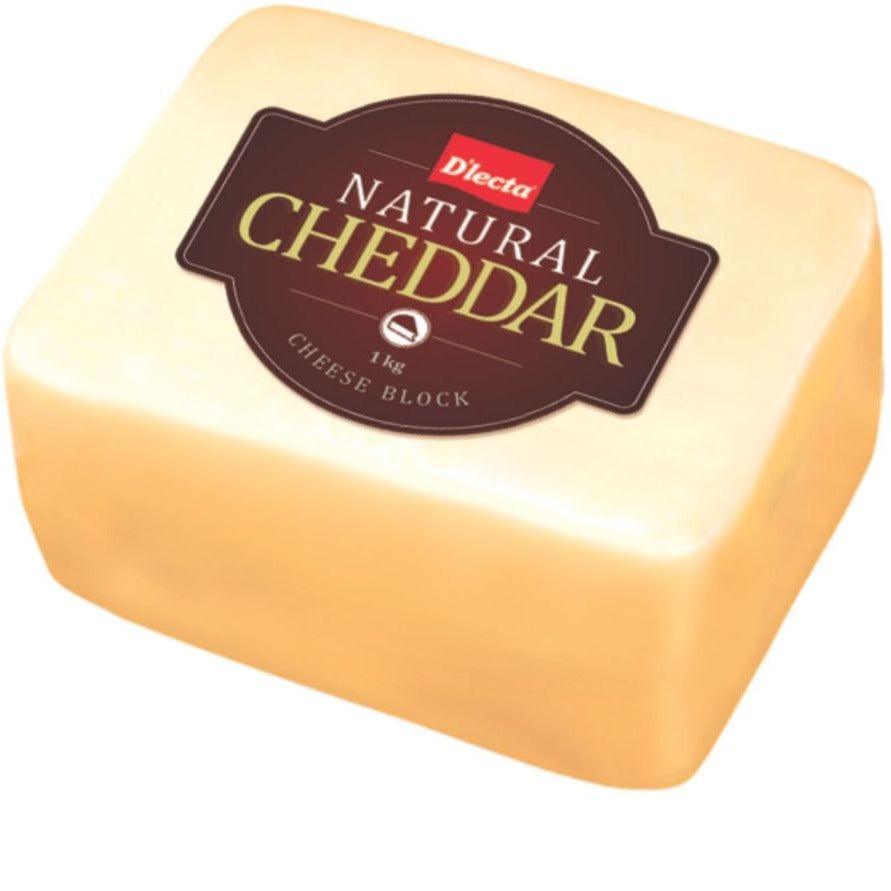 Cheese Cheddar Natural Block 1kg  Dlecta