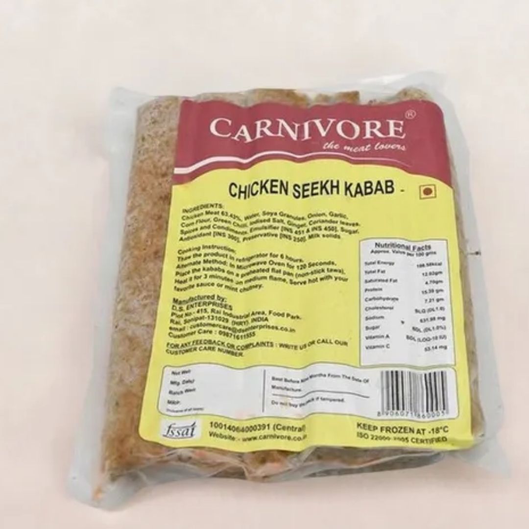 Chicken Seekh Kabab 1 Kg Carnivore