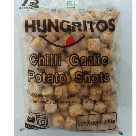 Chilli Garlic Potato Shots  - 1.5 kg  Hungritos'