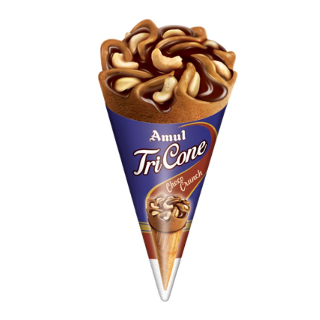 Tri Cone Choco Crunch Ice Cream Amul