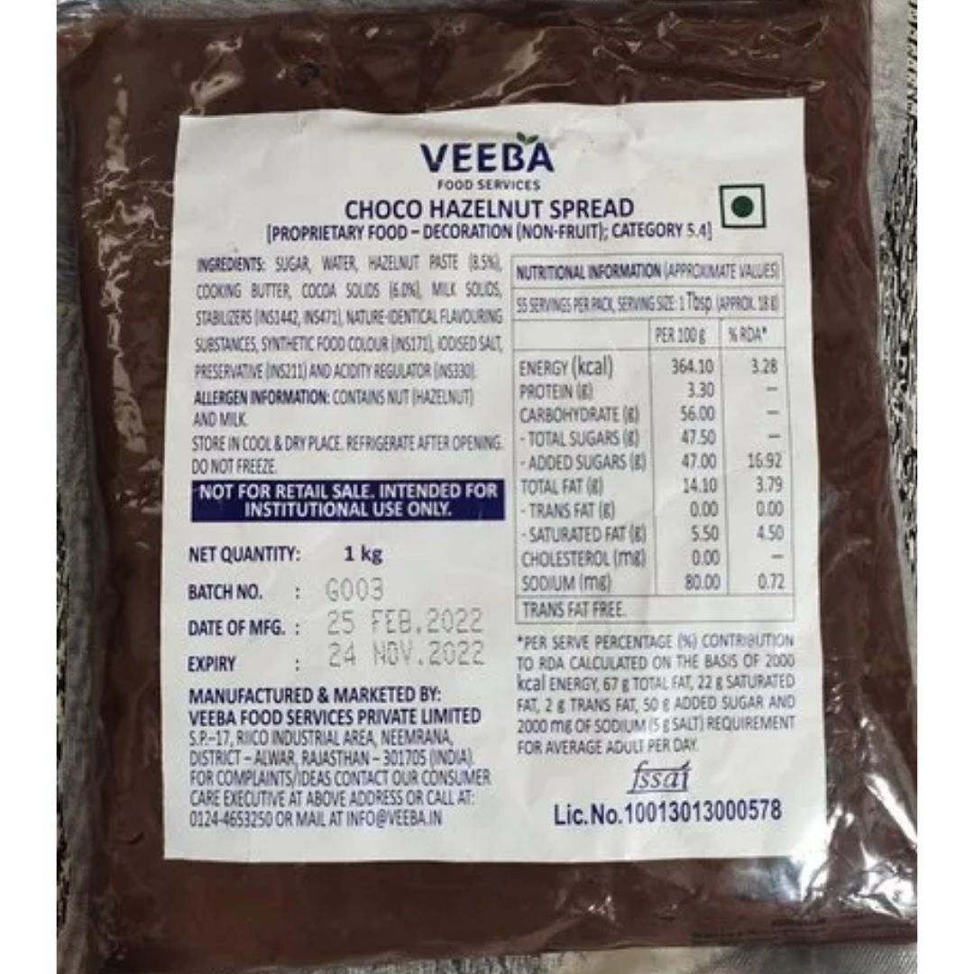 Chocolate Hazelnut Spread 1 Kg Veeba