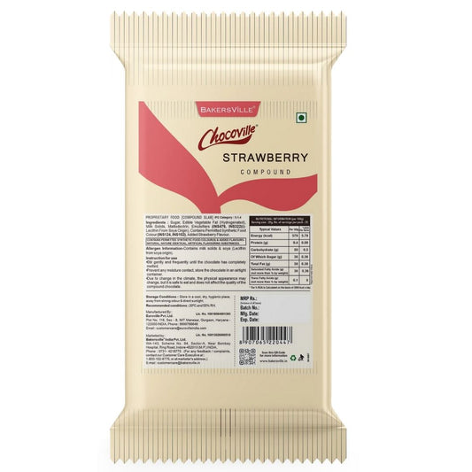 Chocoville Strawberry Compound Slab 500g Bakersville