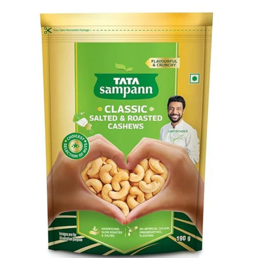 Classic Salted & Roasted Cashew 190gm Tata Sampann