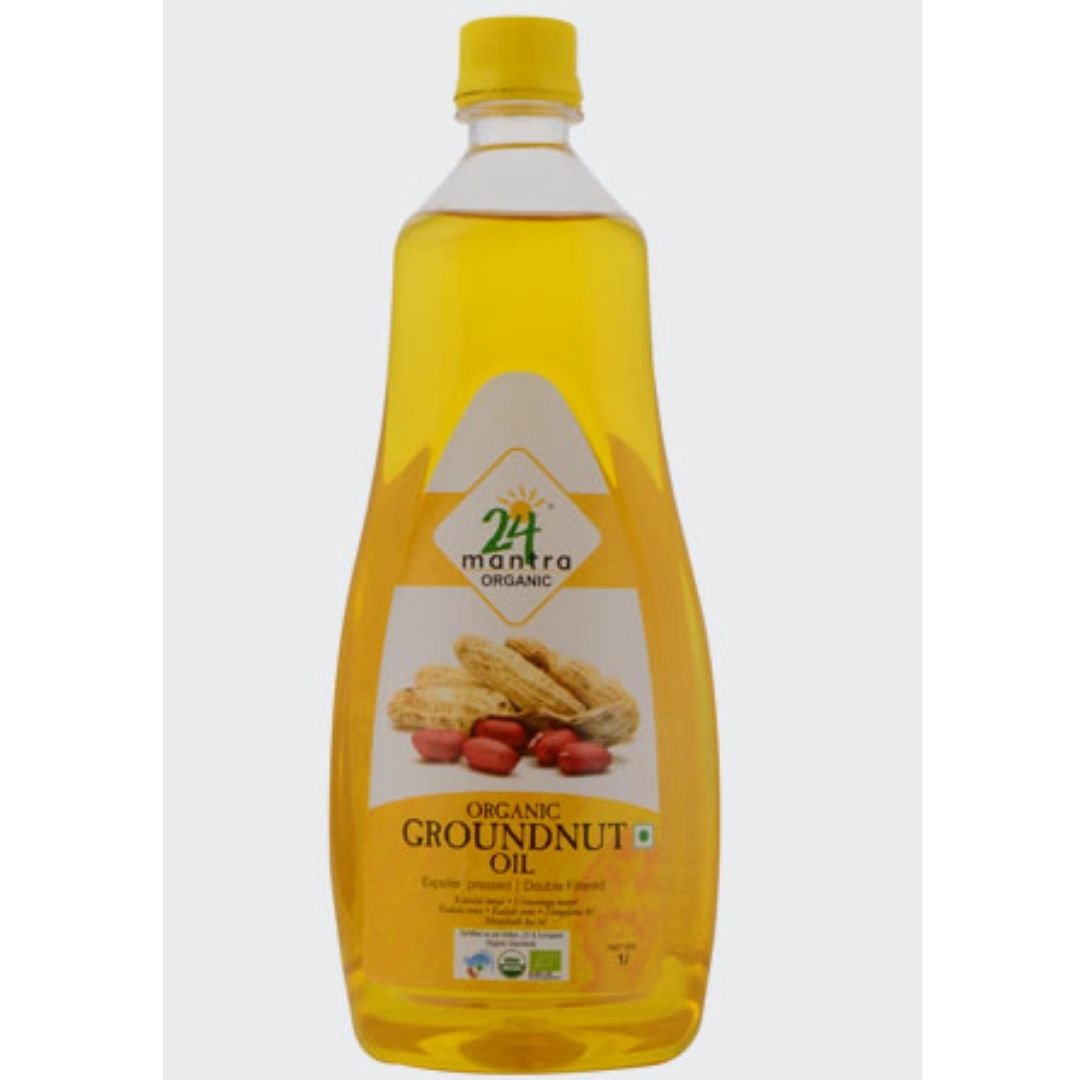 Cold Pressed Groundnut Oil 1ltr 24 Mantra Organic