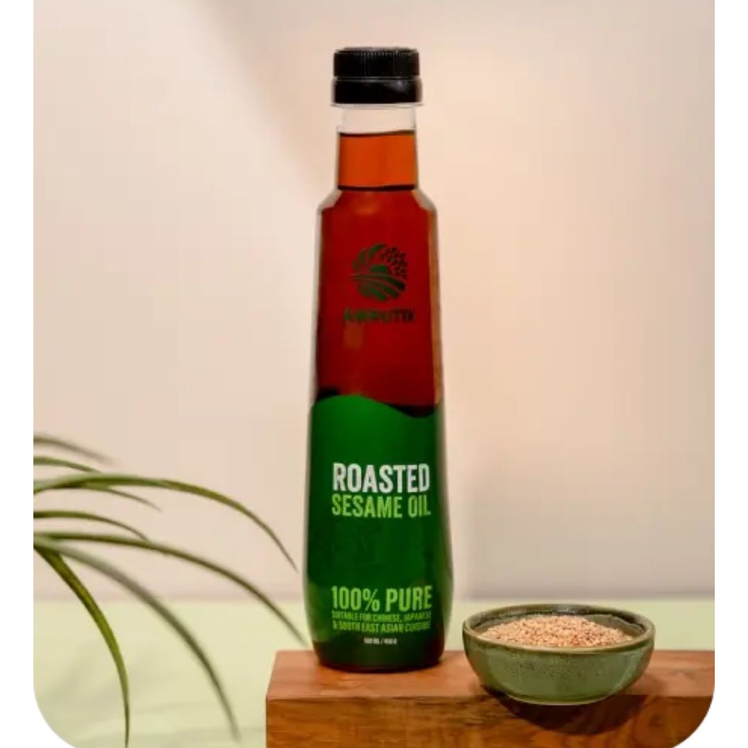 Cold Pressed Roasted Sesame Oil _ 500ML Amrutva