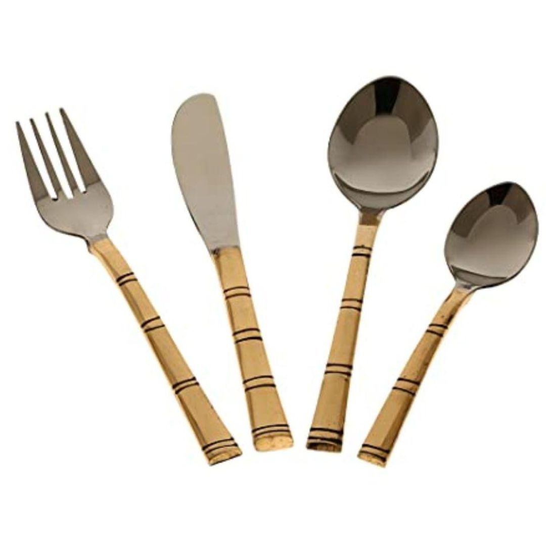 Copper Cutlery Bamboo (Fork,Knife,Tea Spoon,Spoon) La Coppera