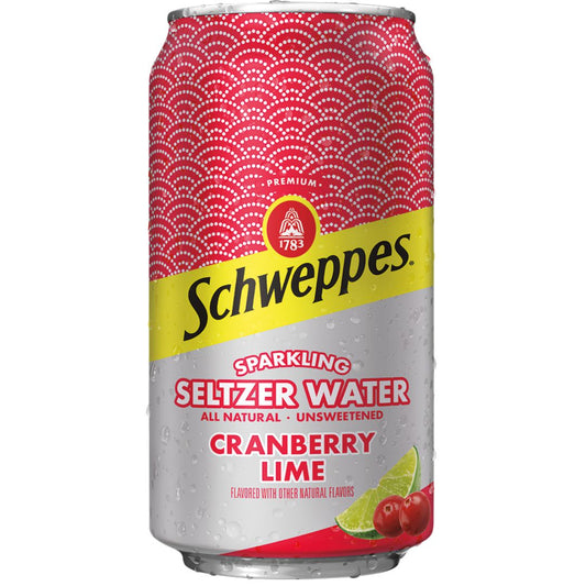 Cranberry Lime Sparkling Water Beverage Schweppes