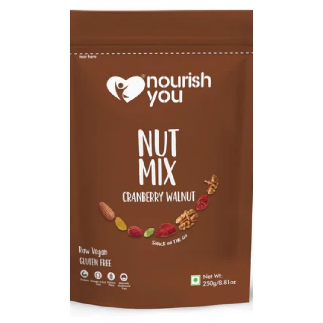 Cranberry walnut nut mix 250g Nourish You