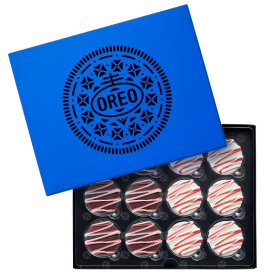 Creations Red & White Drizzled Fudge Covered Cookies 12 Ct Oreo