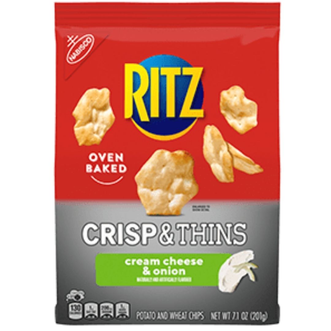 Crisp & Thins Cream Cheese and Onion Chips Ritz