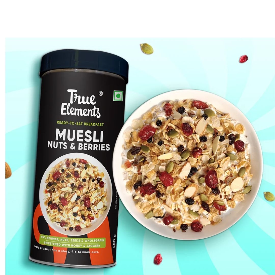 Crunchy Nuts And Berries Muesli 400gm True Elements