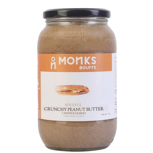 Crunchy Peanut Butter (Unsweetened) 1kg Monks Bouffe