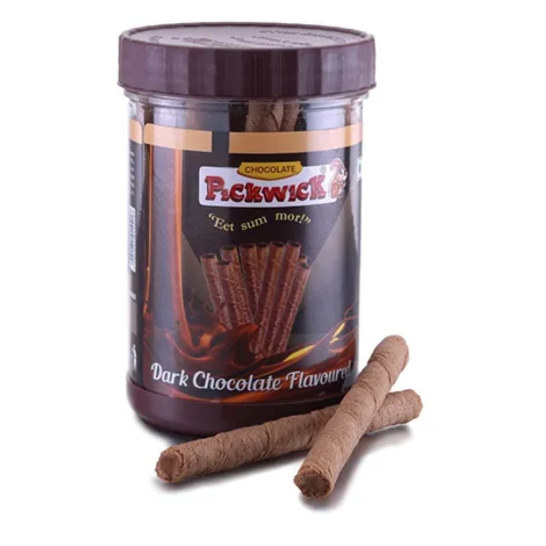 Dark Chocolate Flavoured Wafer Rolls Jar 150g Pickwick