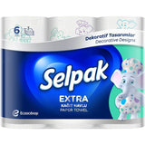 Deluxe Printed Paper Towel  (3 ply x 6 Rolls)  Selpak