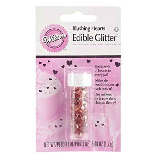 Edible Glitter Hearts, Pink, 1.8g Wilton