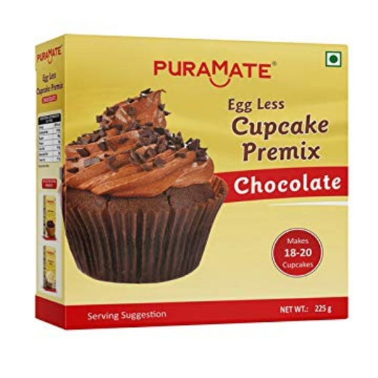 Egg Less Cup Cake Premix Chocolate, 225g Puramate