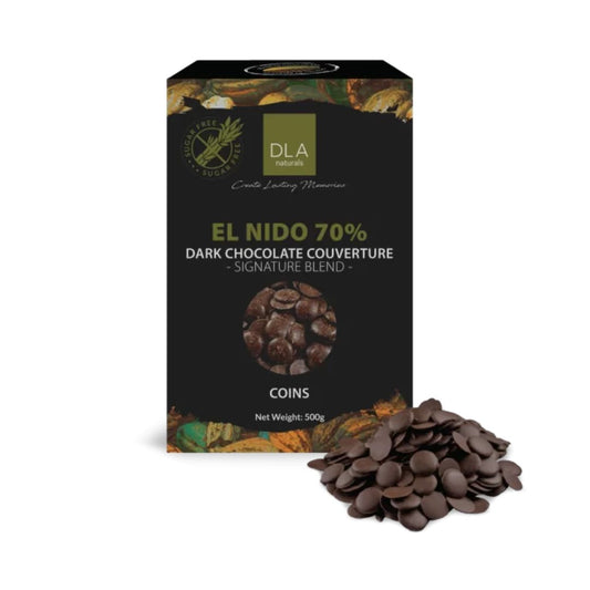 El Nido70% Dark chocolate couverture 500gm DLA naturals