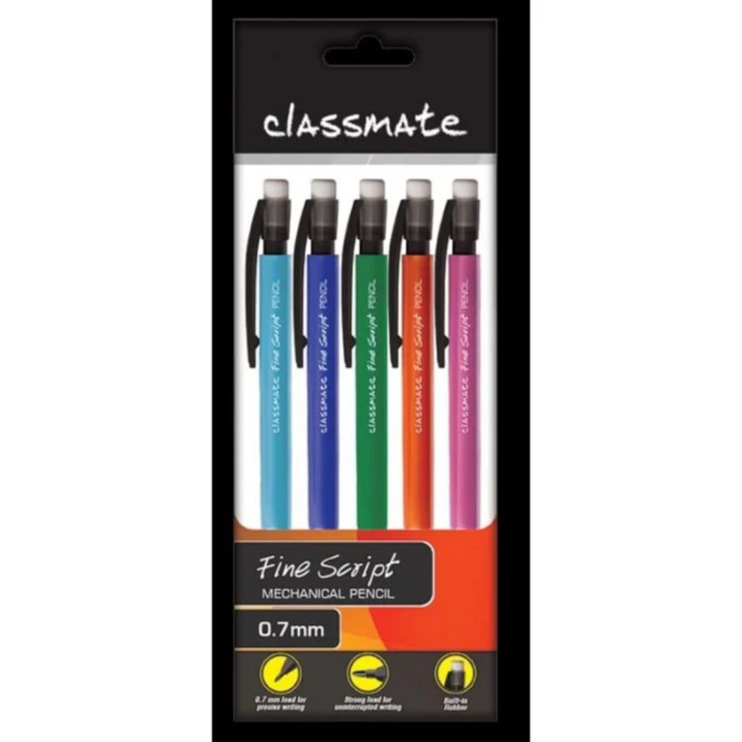 Fine Script Mechanical Pencil 0.7mm (Pack of 5) Classmate