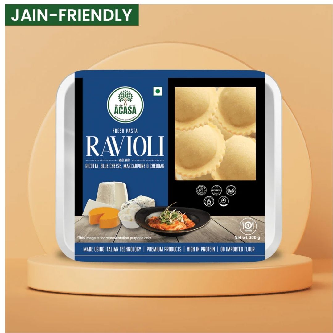 Four Cheese Ravioli (Jain Friendly) 300g Acasa