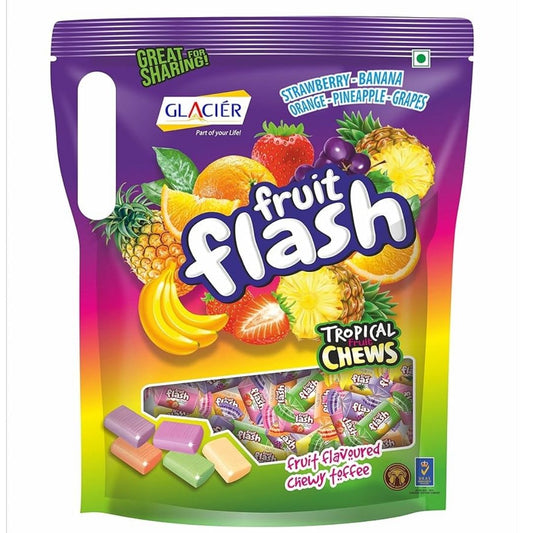 Fruit Flash Toffee Banana, Strawberry, Orange, Pineapple & Grapes 625gm Glacier