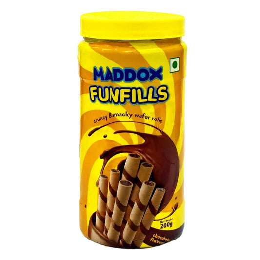 Funfills Chocolate Wafer Rolls 200g Maddox