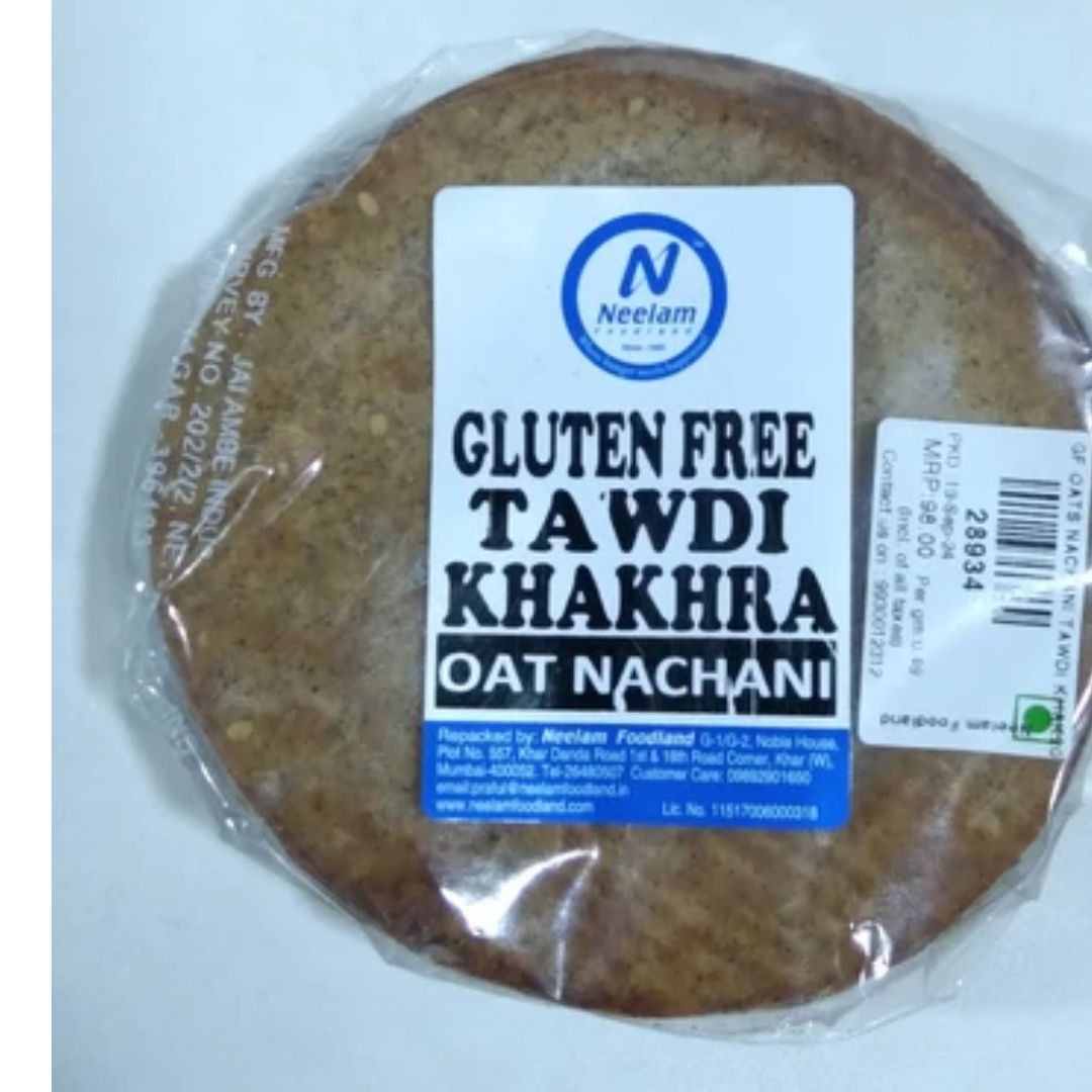 GLUTEN FREE OATS NACHANI TAWDI KHAKHRA 200G NEELAM