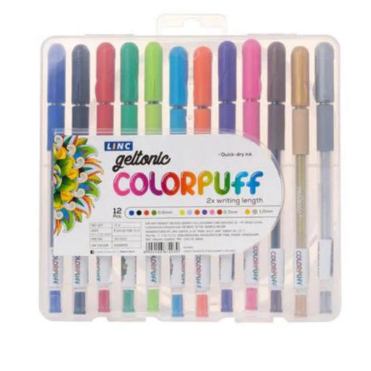 Geltonic Colorpuff Gel Pen- Pack of 12 Linc