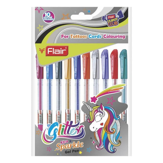 Glitter Xtra Gel Pen Pack of 10 Flair