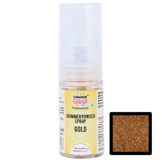 Gold ColourGlo Edible Shimmer Powder Spray 5g Bakersville