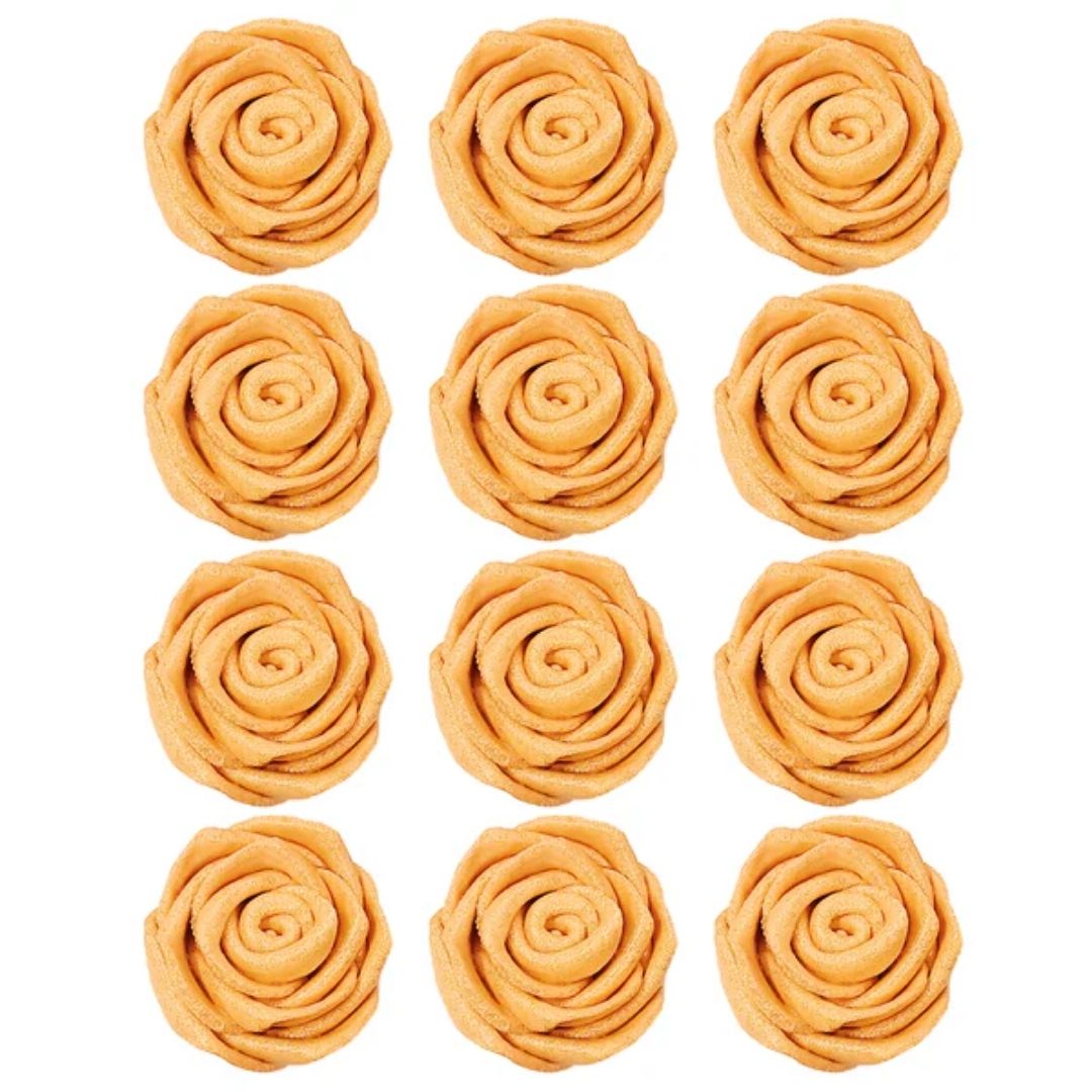 Gold Roses Edible Rose Cake Toppers Confect