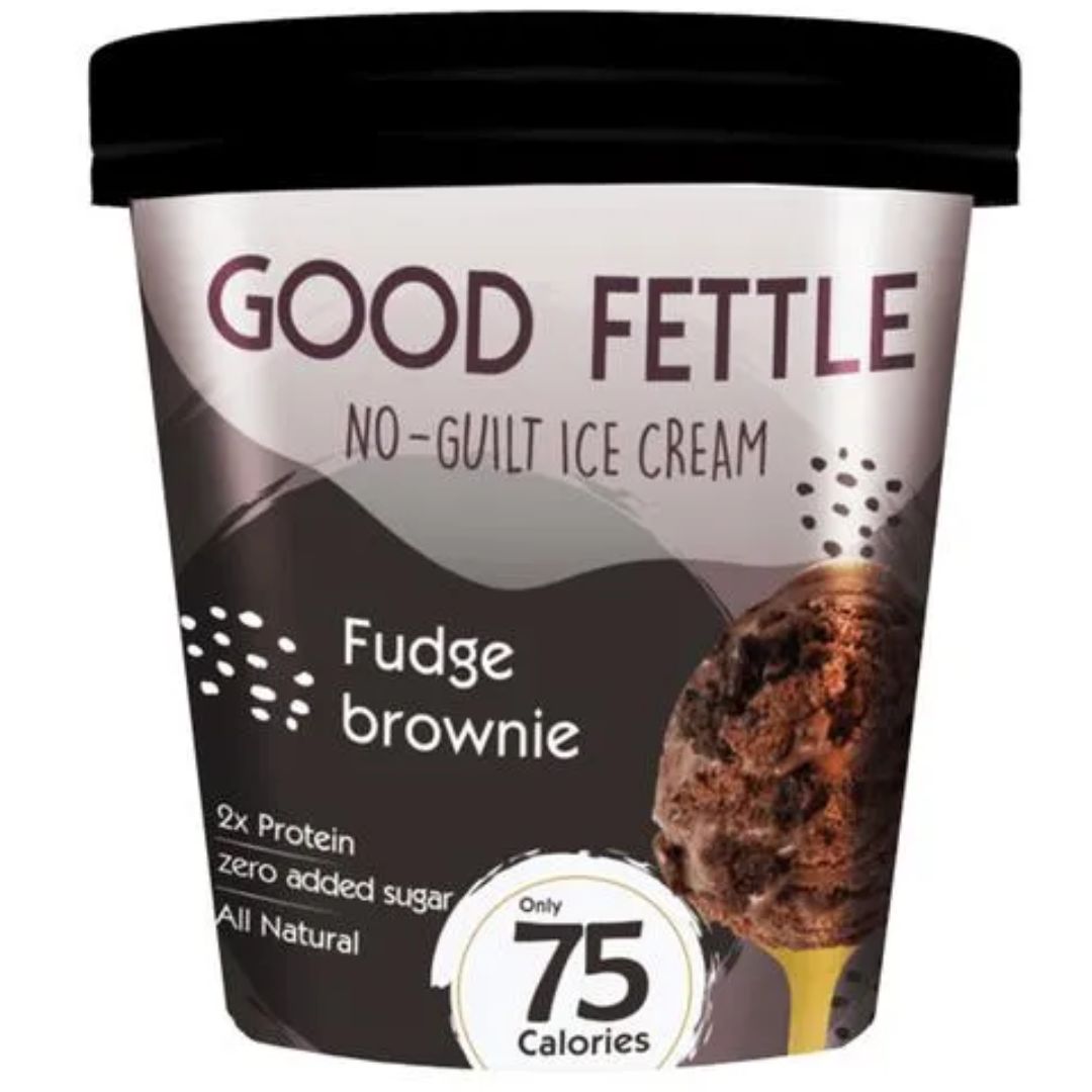 Fudge Brownie No Guilt Free Ice Cream 500ml Good Fettle