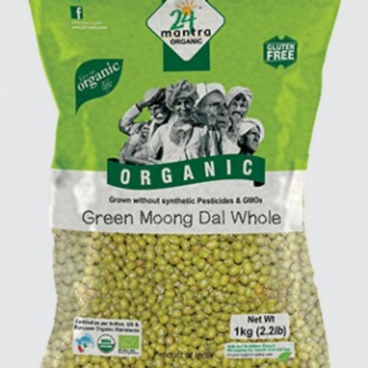 Green Moong Dal Whole 1kg 24 Mantra Organic