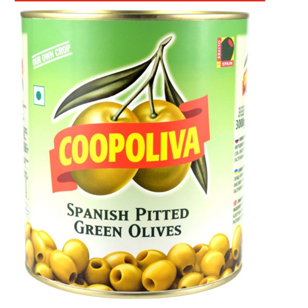 Green Pitted Olive A10 3kg OLICOOP