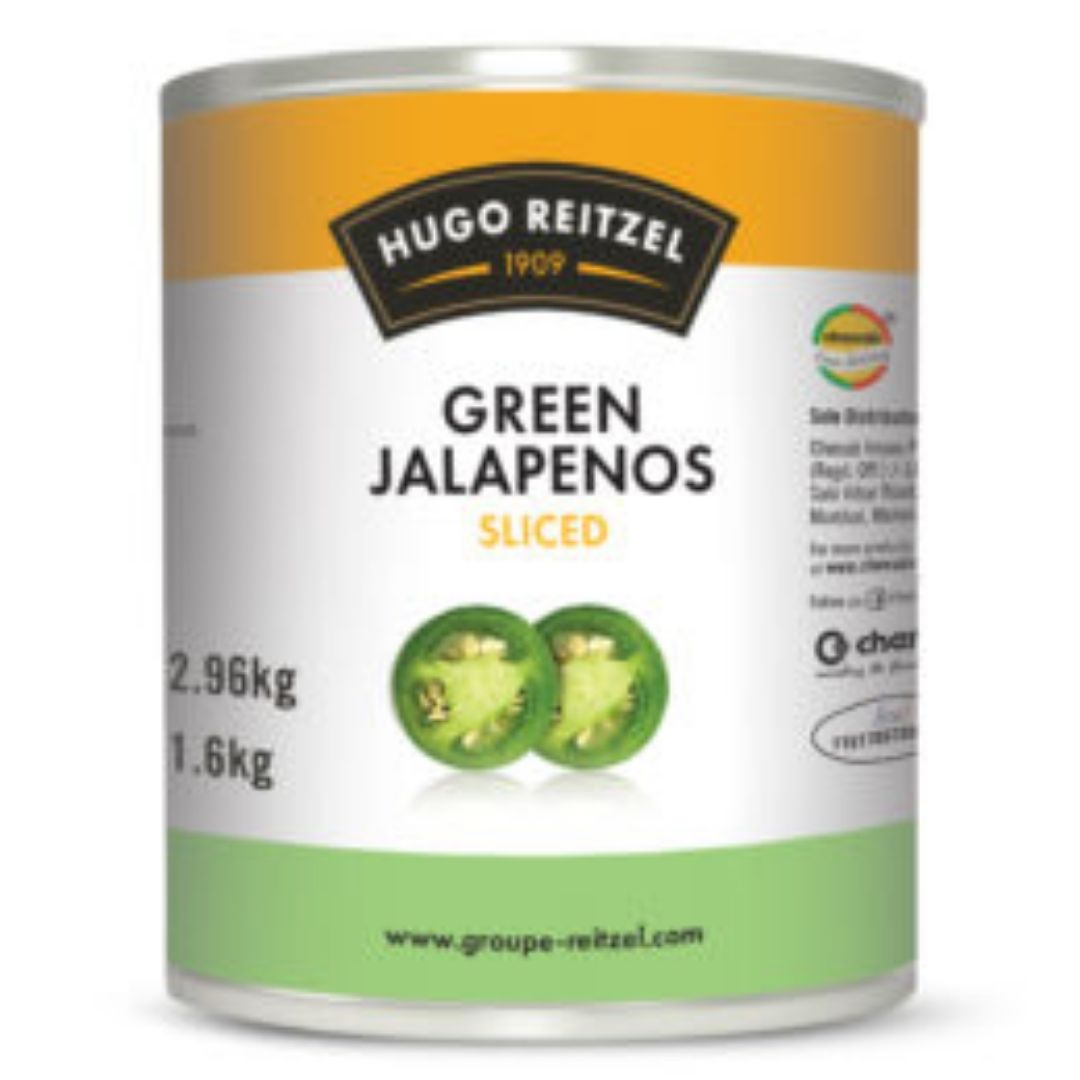 Green Sliced Jalapenos in Vinegar 2.96kg Hugo Reitzel