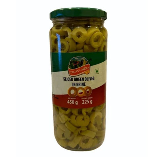 Green Sliced Olives 450g Italian Garden