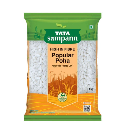 High In Fibre Popular Poha 1Kg Tata Sampann