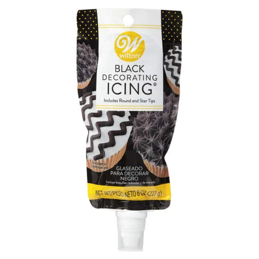 Icing Pouch with Tips, Black, 227g Wilton