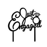 Just Engaged Text Cake Topper