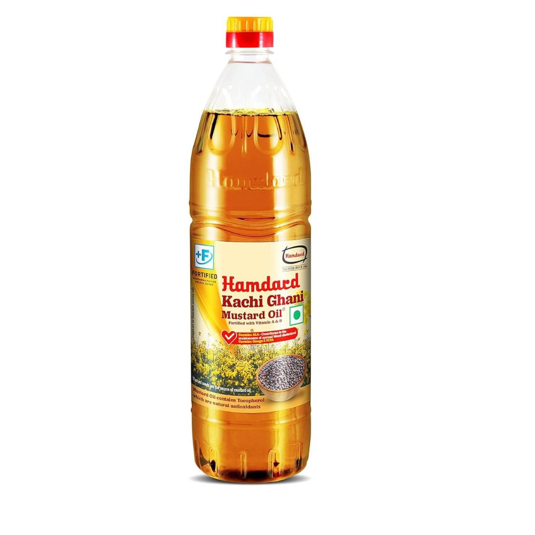 Kachi Ghani Mustard Oil 1L Bottle Hamdard