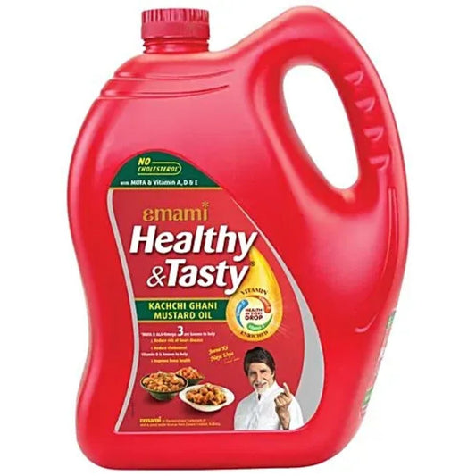 Kachi Ghani Mustard Oil 5ltr Emami Healthy & Tasty