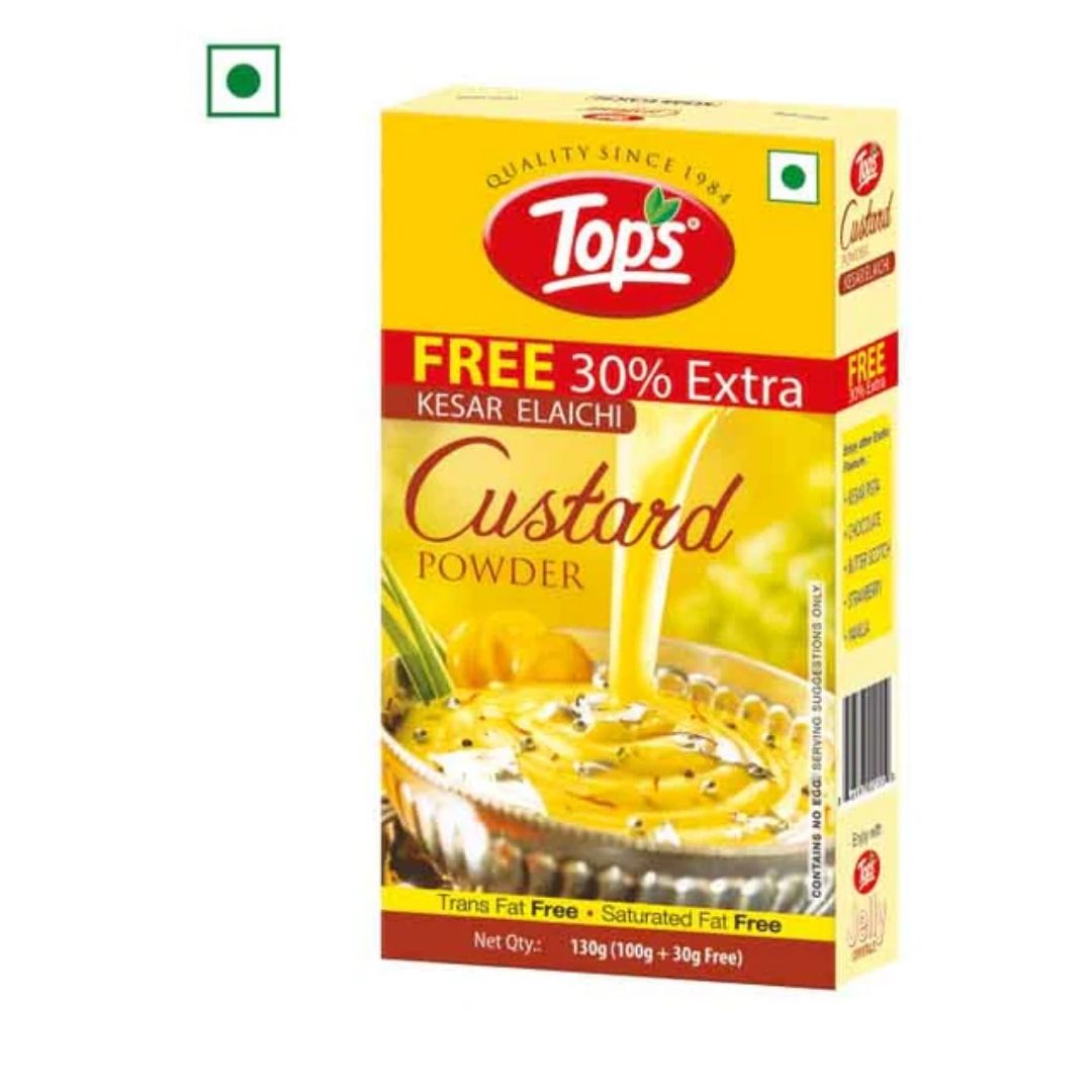 Kesar Elaichi  Custard Powder 130g Tops