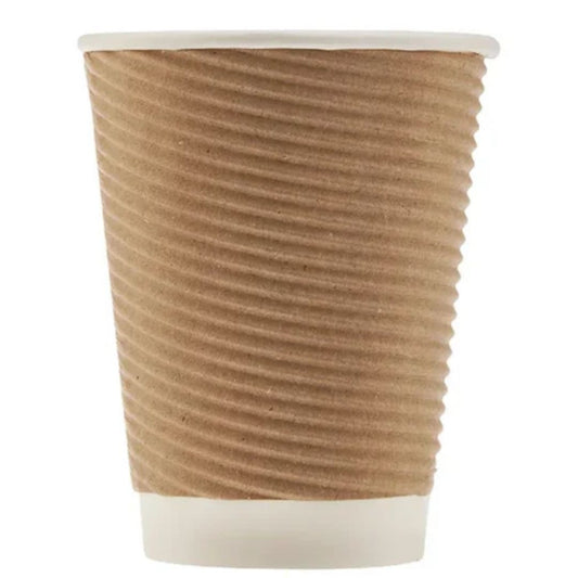 Kraft Round Ripple Paper Cup 237ml