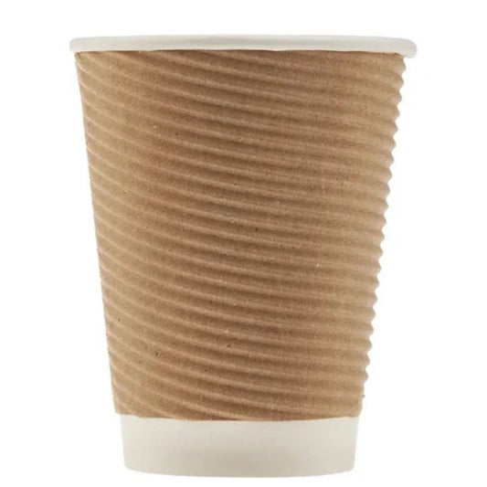 Kraft Round Ripple Paper Cup 355ml